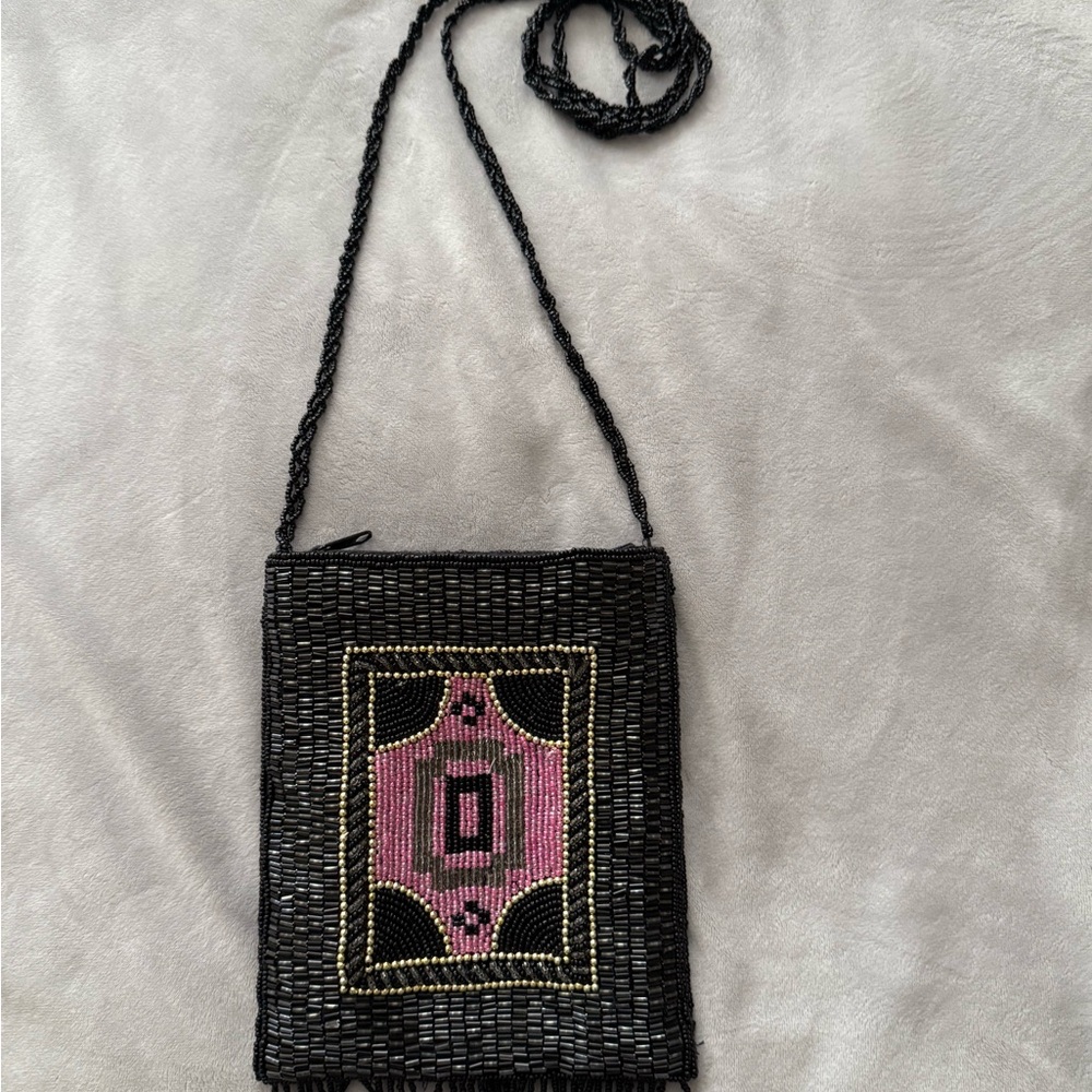ERMO Vintage Beaded Art deco design Fringed Small Crossbody Bag Good condition